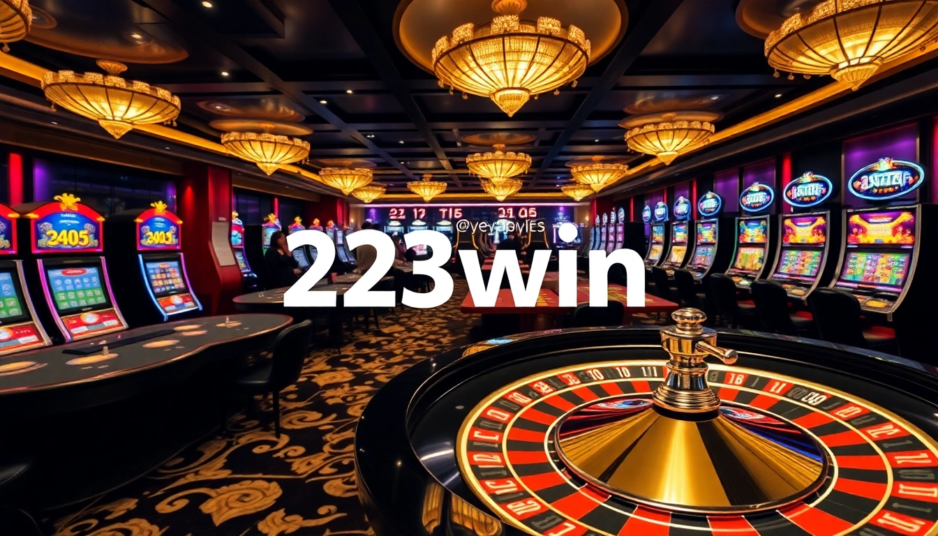 Experience the thrill of 23win with vibrant casino tables and engaging gaming elements.