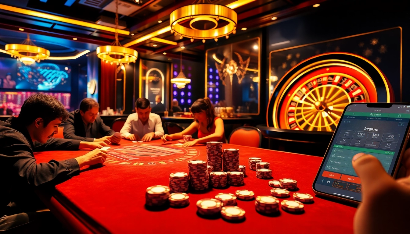 Engaging poker game at https://lu88gov.com/ with colorful chips and a roulette wheel.