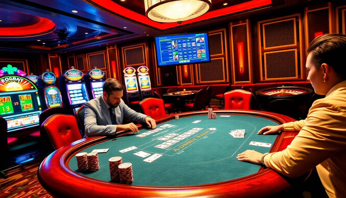 Professionals playing poker at a luxurious casino with details connected to https://fabet.blog/.