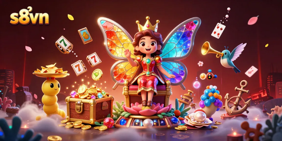 Experience the thrilling world of s8vn in this vibrant casino scene with butterfly queen and jackpot elements