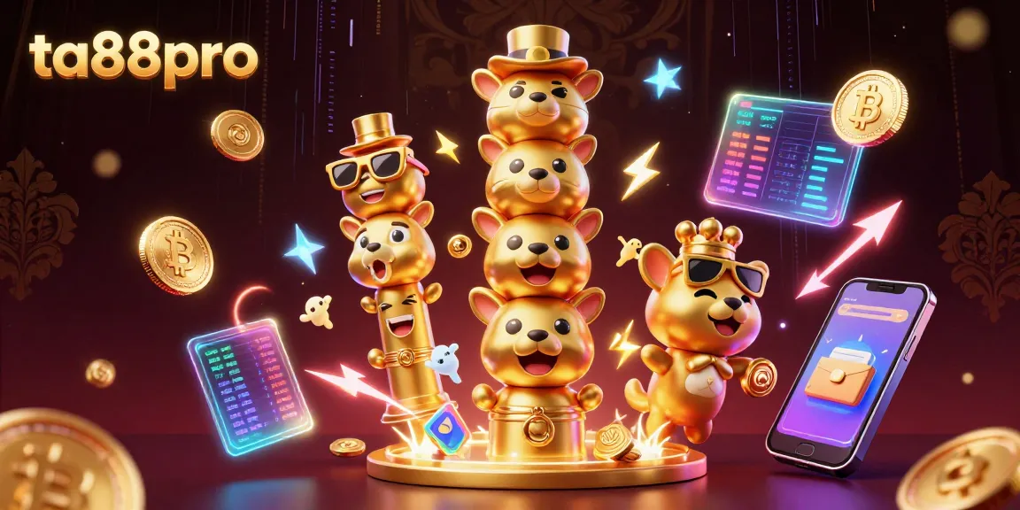 Betting with ta88pro features vibrant illustrations of casino life and digital assets.