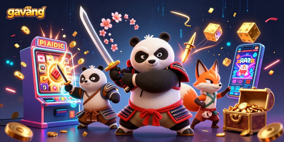 Experience thrilling gameplay with gavang as a samurai panda, ninja fox, and magical tanuki in an action-filled casino.