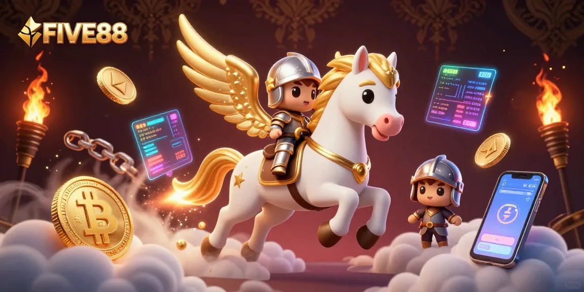 Engage in thrilling gameplay at FIVE88 with a fantasy-inspired online casino scene featuring vivid elements.