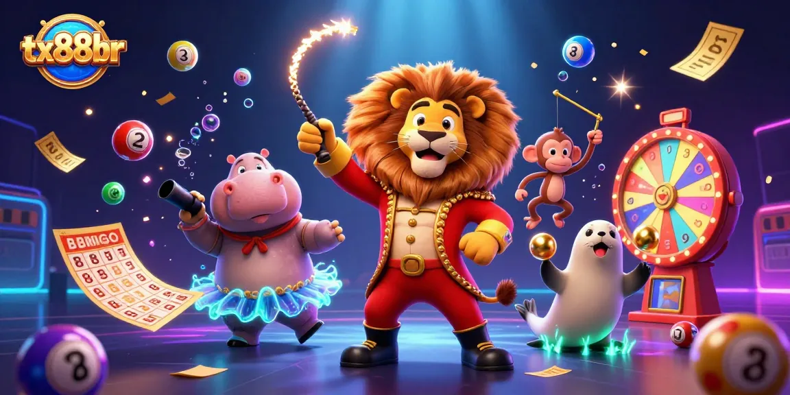 Engage with TX88BR's vibrant online casino atmosphere featuring dynamic lottery games and colorful characters.