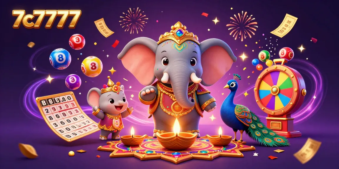 Win rewards with 7c7777's exciting lottery scene featuring vibrant characters and dynamic game elements.