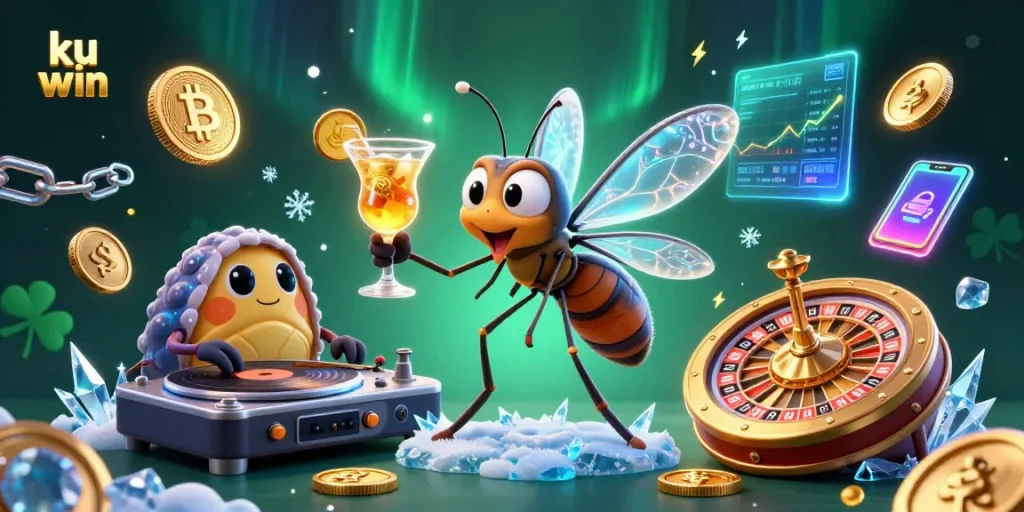 Experience ku win with immersive casino action featuring a lively 3D scene of unique characters.