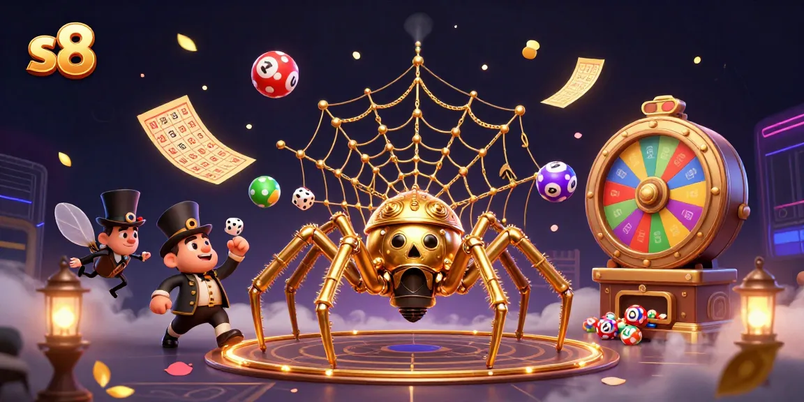 Players engage with the s8 casino, where a golden spider intricately weaves luck into each game.