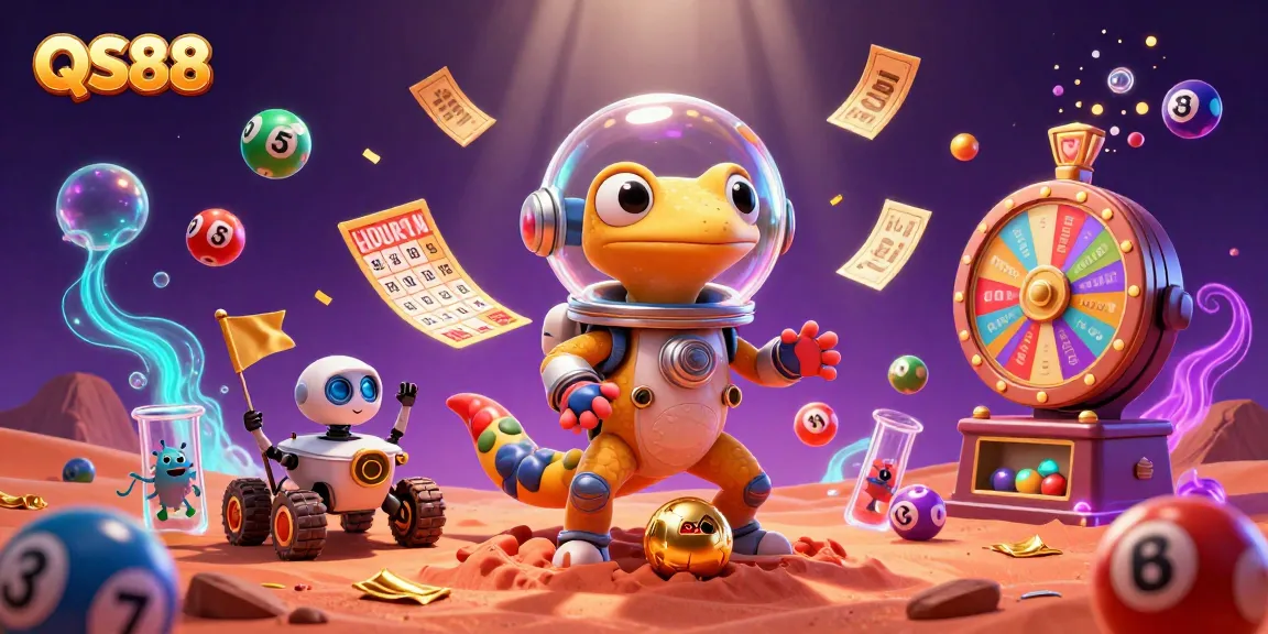 Experience the excitement of QS88 as alien characters discover a golden casino filled with surprises.