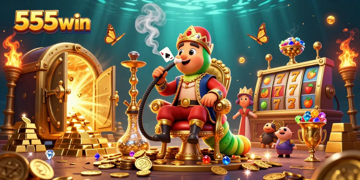 Experience winning thrills at 555win featuring a vibrant 3D casino world with jackpots and treasures.