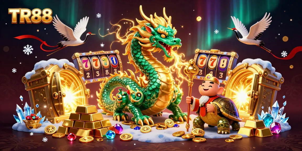 Engage with TR88 themed slots and treasures in a colorful 3D casino scene.