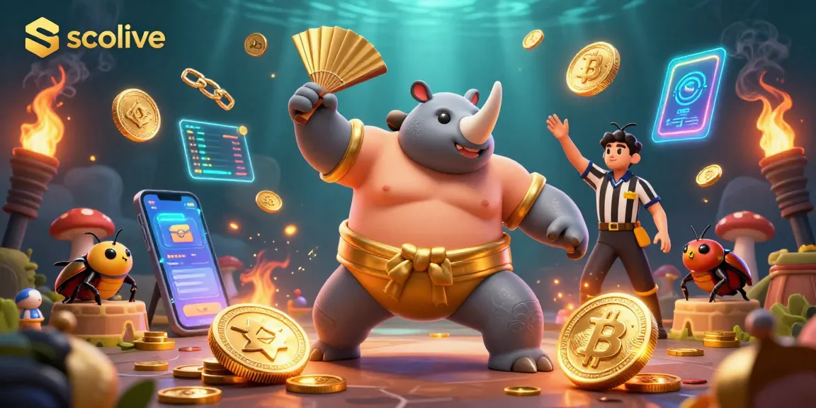 Socolive showcases thrilling action with a rhinoceros beetle champion amidst flying coins.