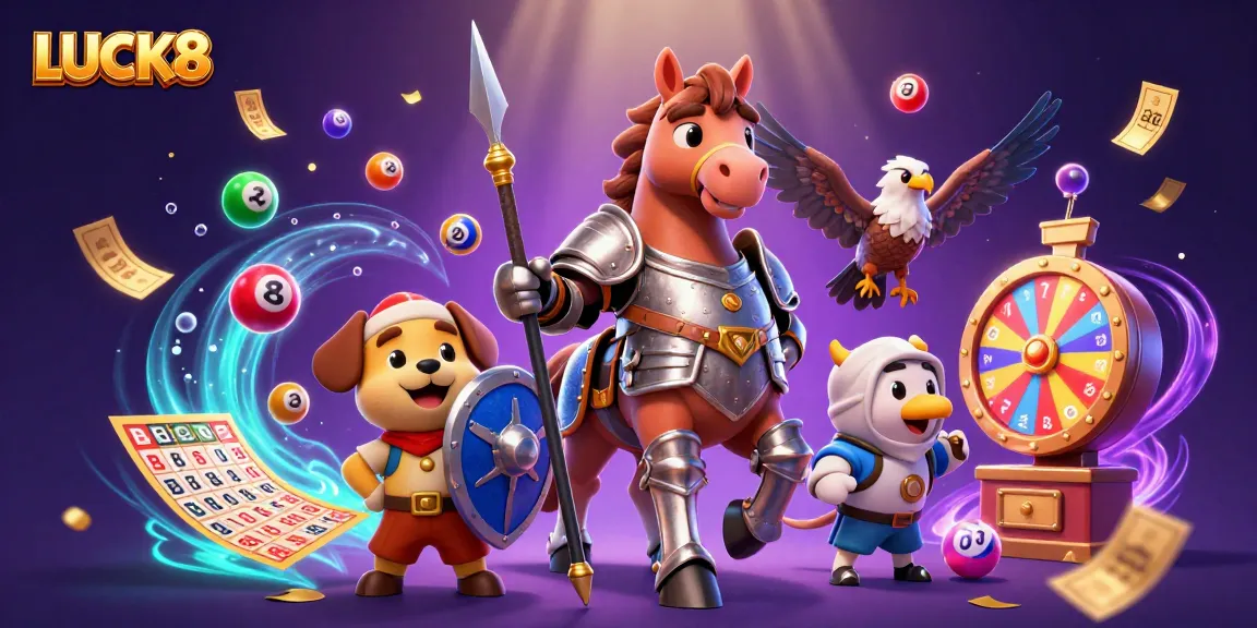 Experience the excitement of LUCK8 with vibrant games, golden tickets, and dynamic lottery elements.