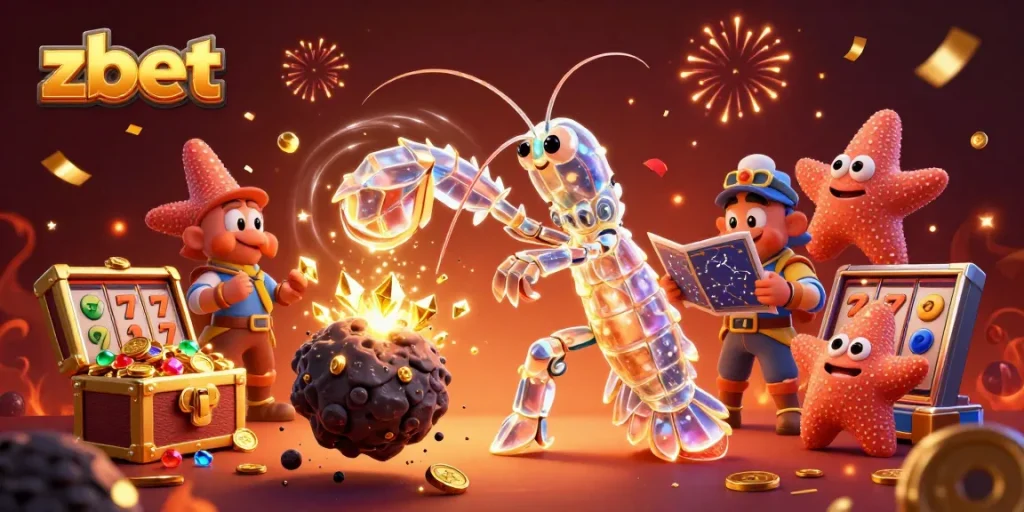 ZBET players enjoy immersive slots action with vibrant characters in a detailed 3D casino world.